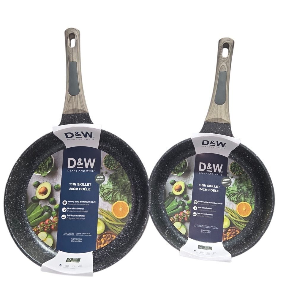 D&W Deane And White Cookware 9.5"/11" Frying‎ Pan Set Nonstick Skillet Induction